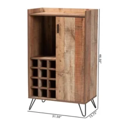 Mathis Wood And Wine Cabinet Brown/Gold - Baxton Studio -Outlet Baxton Studio Store GUEST 710a5433 1e32 4797 b9b7 344a4e291a28