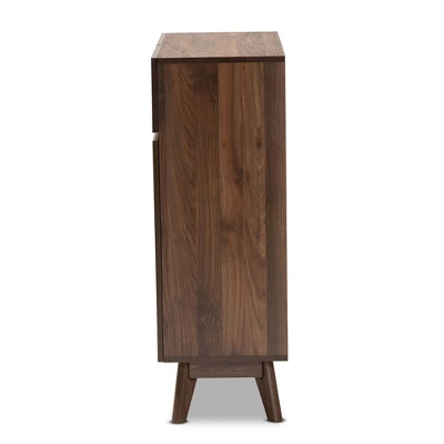 Hartman Wood Shoe Cabinet Walnut Brown - Baxton Studio 1 Hartman Wood Shoe Cabinet Walnut Brown - Baxton Studio