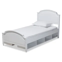 Elise Wood Storage Platform Bed White - Baxton Studio -Outlet Baxton Studio Store GUEST 7219baf8 f1b8 4478 8007 a503b2a21863