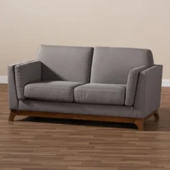 Baxton Studio Sava Fabric Upholstered Walnut Wood 2 Seater Loveseat Gray - BaxtonStudio 12 Baxton Studio Sava Fabric Upholstered Walnut Wood 2 Seater Loveseat Gray - BaxtonStudio -Outlet Baxton Studio Store GUEST 7262e7b8 6e4f 4395 af0e 3913c31d4eb5