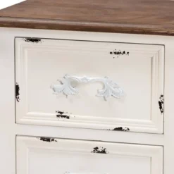 Levron Two-Tone And Antique Wood 2 Drawer Nightstand Walnut Brown/Antique White - Baxton Studio -Outlet Baxton Studio Store GUEST 72f9602f 27c2 4e50 b0cf e1115e0f77d3