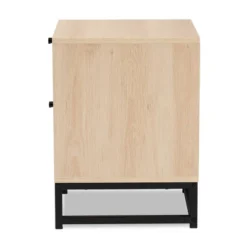 Ardon Bohemian Wood And Metal 1 Drawer Nightstand With Rattan Light Brown/Black - Baxton Studio -Outlet Baxton Studio Store GUEST 739d0d70 87f3 4ed7 9fd9 afcdffca4a9f