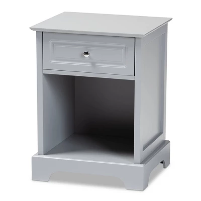 1 Drawer Chase Wood Nightstand - Baxton Studio 7 1 Drawer Chase Wood Nightstand - Baxton Studio - Image 7
