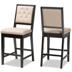 2pc Gideon Fabric Upholstered And Wood Counter Height Barstool Set - Baxton Studio -Outlet Baxton Studio Store GUEST 74caa79d 3d87 4ee4 861a 2c8cefb4ed92