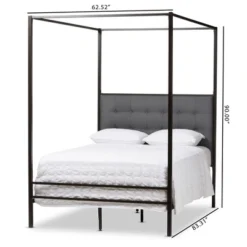 Queen Eleanor Vintage Industrial Finished Metal Canopy Bed Black - Baxton Studio -Outlet Baxton Studio Store GUEST 754e49e8 b7ff 4f04 9c09 b6dbd8d6bd82