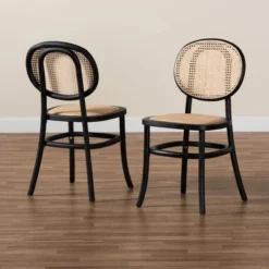 2pc Garold Woven Rattan And Wood Cane Dining Chair Set - Baxton Studio 16 2pc Garold Woven Rattan And Wood Cane Dining Chair Set - Baxton Studio -Outlet Baxton Studio Store GUEST 7570e0cd 899f 4363 9980 d627a2ef01e7