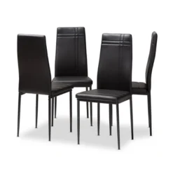 Set Of 4 Matiese Modern And Contemporary Faux Leather Upholstered Dining Chairs - Baxton Studio -Outlet Baxton Studio Store GUEST 75899f40 1e35 44ba 946a cbc57d6e8be0