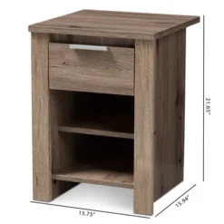 Laverne Modern And Contemporary Oak Finished 1 Drawer Nightstand Brown - Baxton Studio -Outlet Baxton Studio Store GUEST 75929a2d 25d5 4208 90fd bb6ab0a158ad