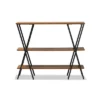 Norton Rustic And Industrial Wood And Black Metal Console Table Walnut Brown - Baxton Studio