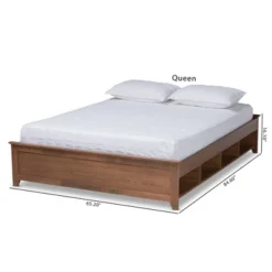 Anders Wood Platform Storage Bed Frame With Built-In Shelves Ash Walnut - Baxton Studio -Outlet Baxton Studio Store GUEST 7606ff6d bb6a 43d3 a1db a29e876cdbf2