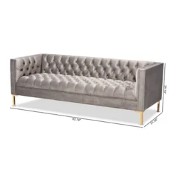 Zanetta Velvet Finished Sofa Gray - Baxton Studio -Outlet Baxton Studio Store GUEST 762d25d5 4598 4863 ad5c ac3cd8cb4b0b