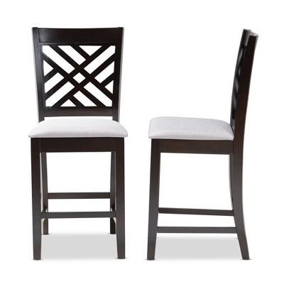 Set Of 2 Caron Finished Wood Counter Height Pub Chairs - Baxton Studio 5 Set Of 2 Caron Finished Wood Counter Height Pub Chairs - Baxton Studio - Image 5
