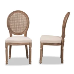 Set Of 2 Louis Fabric Upholstered With Rattan And Wood Dining Chairs Beige/Brown - Baxton Studio 10 Set Of 2 Louis Fabric Upholstered With Rattan And Wood Dining Chairs Beige/Brown - Baxton Studio -Outlet Baxton Studio Store GUEST 767533fb a35a 4c1a bc95 d088344f5f56