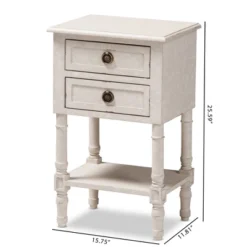 Lenore Country Cottage Farmhouse 2 Drawer Nightstand White - Baxton Studio 17 Lenore Country Cottage Farmhouse 2 Drawer Nightstand White - Baxton Studio -Outlet Baxton Studio Store GUEST 76832ad0 c4a0 4c8c ba14 723b6cf43075