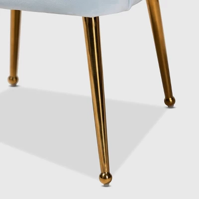 Cinzia Velvet Upholstered Seashell Shaped Accent Chair - Baxton Studio 5 Cinzia Velvet Upholstered Seashell Shaped Accent Chair - Baxton Studio - Image 5