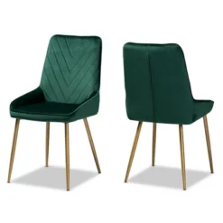 2pc Priscilla Velvet Fabric Upholstered Metal Dining Chair Set - Baxton Studio -Outlet Baxton Studio Store GUEST 774d7358 8e99 4b04 a0a8 63e6696f5939