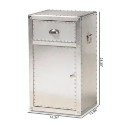 Serge Metal 1 Door Accent Storage Cabinet Silver - Baxton Studio -Outlet Baxton Studio Store GUEST 777d61d2 07fd 432d 887f bc1ce445a99b