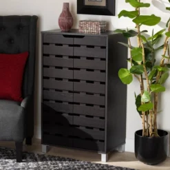 2 Door Ernest Brown Wood Shoe Storage Cabinet Dark Brown - Baxton Studio -Outlet Baxton Studio Store GUEST 77f0cfa4 470e 4590 b737 230327cd1bb6