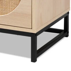 Ardon Bohemian Wood And Metal 1 Drawer Nightstand With Rattan Light Brown/Black - Baxton Studio -Outlet Baxton Studio Store GUEST 79d1879d 4eae 4cd2 b93b 97e3d2b3c650