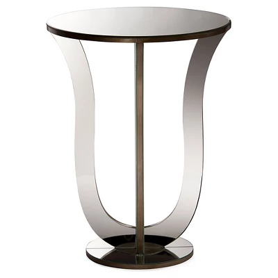 Kylie Modern And Contemporary Hollywood Regency Glamour Style Mirrored Accent Side Table - Silver - Baxton Studio 1 Kylie Modern And Contemporary Hollywood Regency Glamour Style Mirrored Accent Side Table - Silver - Baxton Studio