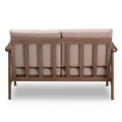 Venza Mid-Modern Walnut Wood Fabric Upholstered 2 Seater Loveseat Light Brown - Baxton Studio -Outlet Baxton Studio Store GUEST 7b1edf18 ae04 4d44 a989 59de5a232585