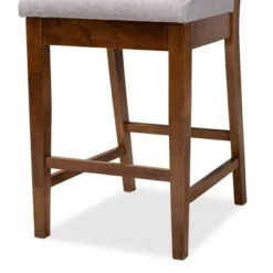 2pc Gideon Fabric Upholstered And Wood Counter Height Barstool Set - Baxton Studio -Outlet Baxton Studio Store GUEST 7b90fd5e 2441 4868 a538 ccaae965f919