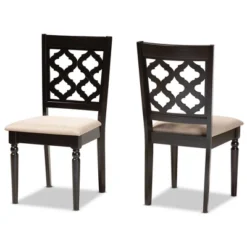 2pc Ramiro Fabric And Wood Dining Chairs Set - Baxton Studio -Outlet Baxton Studio Store GUEST 7bc09eee e841 447c 8c1e c5d65b4696dc