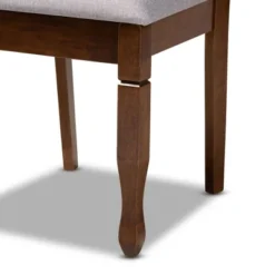 5pc Leon Modern Fabric Upholstered And Wood Dining Set Gray/Walnut - Baxton Studio -Outlet Baxton Studio Store GUEST 7c27a263 e223 4921 82fd cd86d2fe72d5