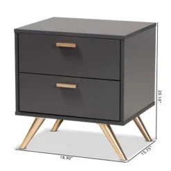 Kelson Wood 2 Drawer Nightstand Dark Gray/Gold - Baxton Studio 7 Kelson Wood 2 Drawer Nightstand Dark Gray/Gold - Baxton Studio -Outlet Baxton Studio Store GUEST 7d4e88af 9b7c 4488 9d1f e4330832d31f