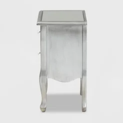 Leonie Wood And Mirrored Glass 2 Drawer Nightstand Silver - Baxton Studio -Outlet Baxton Studio Store GUEST 7dcd613b 3b91 470e 86b5 da040fb209b0