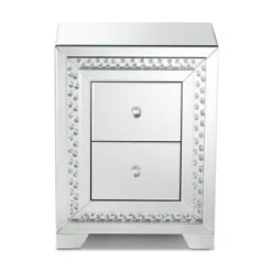 Baxton Studio Mina Mirrored 2 Drawer Nightstand Bedside Table Silver - BaxtonStudio -Outlet Baxton Studio Store GUEST 7dd54706 b950 412f add7 8cc81063e08d