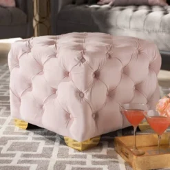 Avara Velvet Finished Button Tufted Ottoman Pink - Baxton Studio 8 Avara Velvet Finished Button Tufted Ottoman Pink - Baxton Studio -Outlet Baxton Studio Store GUEST 7deacc3d 8cf2 4ba4 abb1 14708d08657e