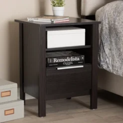 Hamish Modern And Contemporary Finished 1 Drawer Nightstand Dark Brown - Baxton Studio -Outlet Baxton Studio Store GUEST 7dfa2578 7446 4122 8828 5e722fff87bc