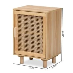Maclean Rattan Wood 1 Door Nightstand Natural/Brown - Baxton Studio -Outlet Baxton Studio Store GUEST 7e03b8b3 660e 4232 bc2b c55005b38e28
