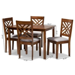 5pc Caron Fabric Upholstered Wood Dining Set Gray/Walnut - Baxton Studio -Outlet Baxton Studio Store GUEST 7e410179 8028 4920 9f67 3cfc55a39699