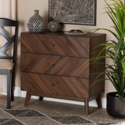 Hartman Wood 3 Drawer Storage Chest Walnut Brown - Baxton Studio -Outlet Baxton Studio Store GUEST 7e706b8a 77e3 4fe5 b23f 689f23d6307f