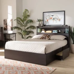 Queen 6 Drawer Blaine Wood Platform Storage Bed Dark Brown - Baxton Studio -Outlet Baxton Studio Store GUEST 7ebe5901 3c2c 458f b27c 42b58ca57690