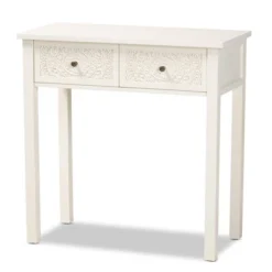 Lambert Wood 2 Drawer Console Table White - Baxton Studio -Outlet Baxton Studio Store GUEST 7ec647e2 9ba4 4f4b 9a7a a903be100bac