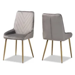2pc Priscilla Velvet Fabric Upholstered Metal Dining Chair Set - Baxton Studio -Outlet Baxton Studio Store GUEST 7f0ecb20 5ef5 43cd a19d d718e911ea07