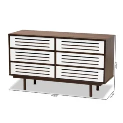 6 Drawer Wood Dresser And Meike Two-Tone Walnut/White - Baxton Studio -Outlet Baxton Studio Store GUEST 7feb814e d3bf 48cf bf96 c0148a3376e5