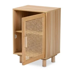 Maclean Rattan Wood 1 Door Nightstand Natural/Brown - Baxton Studio -Outlet Baxton Studio Store GUEST 80c8de23 c5e2 4fe6 8609 fb3821c47d91