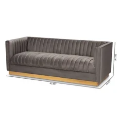 Aveline Velvet Upholstered Finished Sofa Gray/Gold - Baxton Studio 15 Aveline Velvet Upholstered Finished Sofa Gray/Gold - Baxton Studio -Outlet Baxton Studio Store GUEST 81b201ff 6d2b 47d5 9d18 4e5625612731