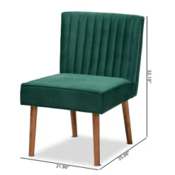 Alvis Velvet Upholstered And Wood Dining Chair - Baxton Studio -Outlet Baxton Studio Store GUEST 81c172d4 e97e 480d b28a b3e11e7f814c