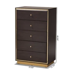 Cormac Wood And Metal 5 Drawer Storage Chest - Baxton Studio -Outlet Baxton Studio Store GUEST 823cfe24 c263 43ba 8a7a 5499f267c696
