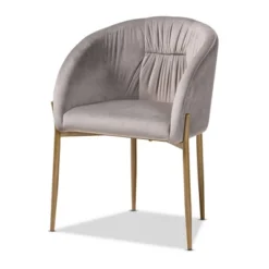 Ballard Velvet Fabric Upholstered Metal Dining Chair - Baxton Studio -Outlet Baxton Studio Store GUEST 8245f018 fd6b 4c38 8988 58eeb32ad72b