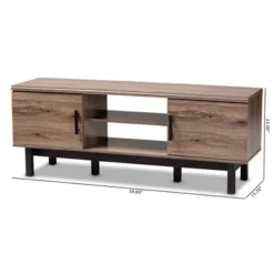 2 Door Arend Two-Tone Wood TV Stand For TVs Up To 55" Brown - Baxton Studio -Outlet Baxton Studio Store GUEST 8267ab14 5a30 4398 a48a d51c60dec39a