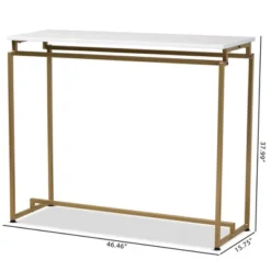 Renzo Metal Console Table With Faux Marble Tabletop White/Gold - Baxton Studio 13 Renzo Metal Console Table With Faux Marble Tabletop White/Gold - Baxton Studio -Outlet Baxton Studio Store GUEST 82f24000 ba25 4a50 942b 6c73c8f76619