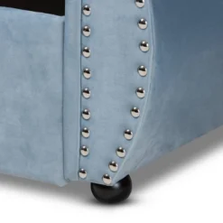Twin Abbie Velvet Tufted Daybed With Trundle Light Blue - Baxton Studio -Outlet Baxton Studio Store GUEST 83b78ee1 8780 427d ae27 79068edb9348