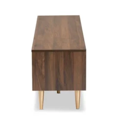 Landen Mid-Century Modern Wood TV Stand For TVs Up To 65" Walnut/Gold/Brown - Baxton Studio -Outlet Baxton Studio Store GUEST 83f8c7ef 636e 4340 9fd6 6a69b2da5dea