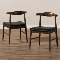 Set Of 2 Winton Mid Century Modern Walnut Wood Dining Chairs Black, Brown - Baxton Studio 12 Set Of 2 Winton Mid Century Modern Walnut Wood Dining Chairs Black, Brown - Baxton Studio -Outlet Baxton Studio Store GUEST 84e5b041 9dc0 4e70 a8b3 a78589207394
